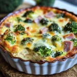 Clafoutis salé brocoli jambon de poulet