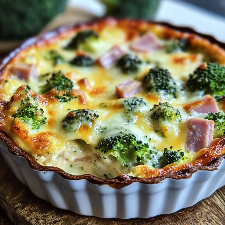 Clafoutis salé brocoli jambon de poulet