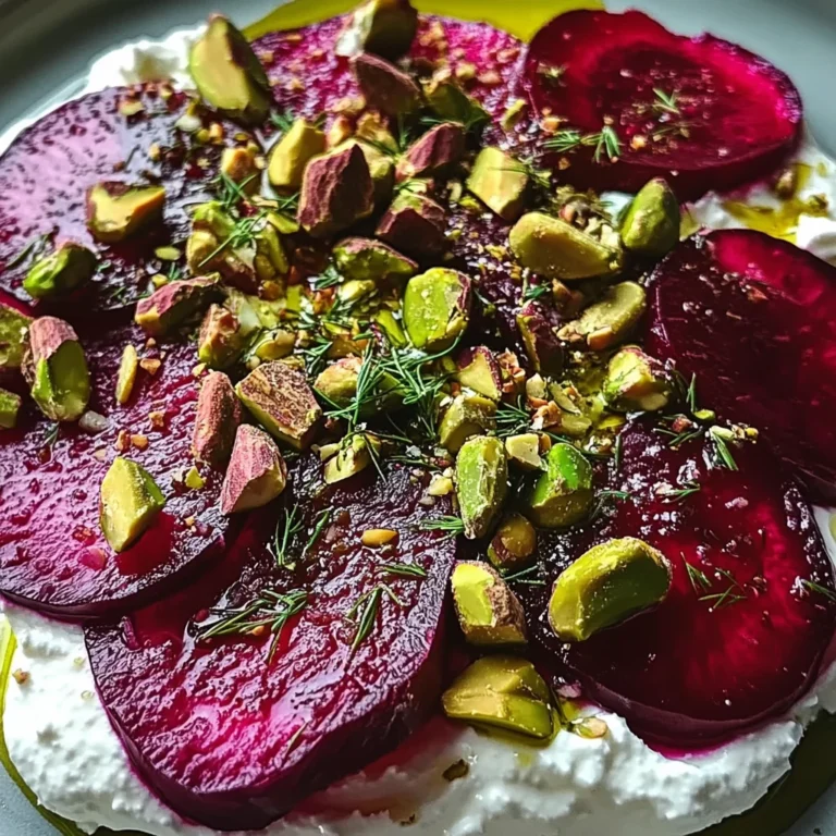 Feta battue, betteraves, pistaches