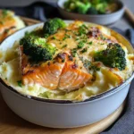 Parmentier au saumon et brocolis