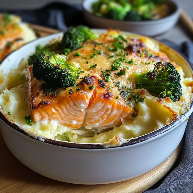 Parmentier au saumon et brocolis