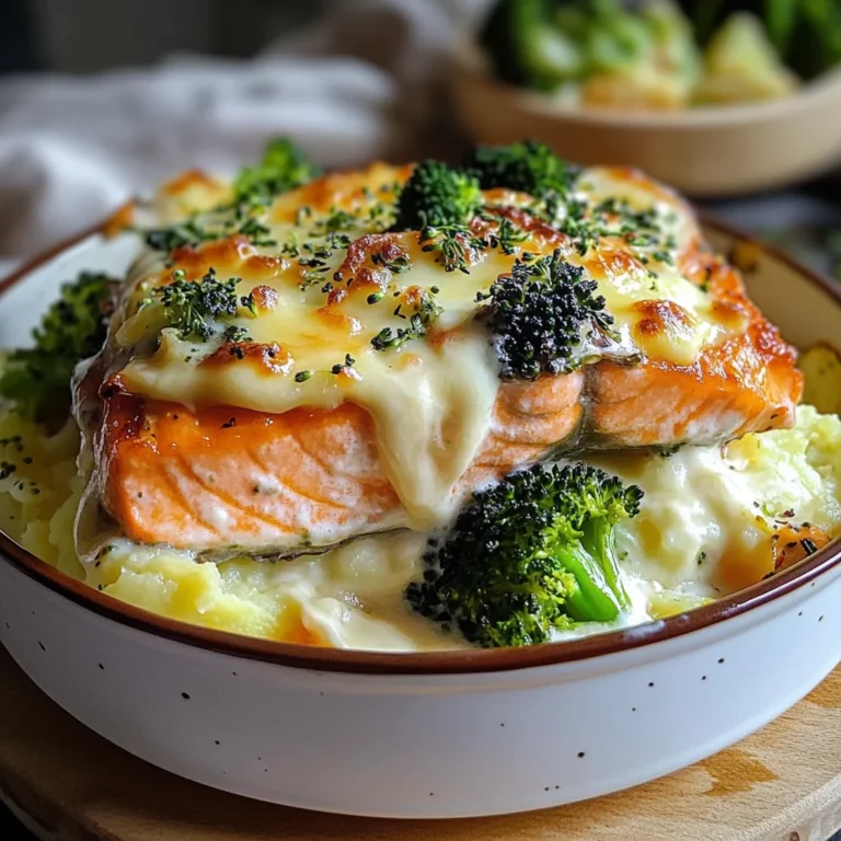 Parmentier au saumon et brocolis