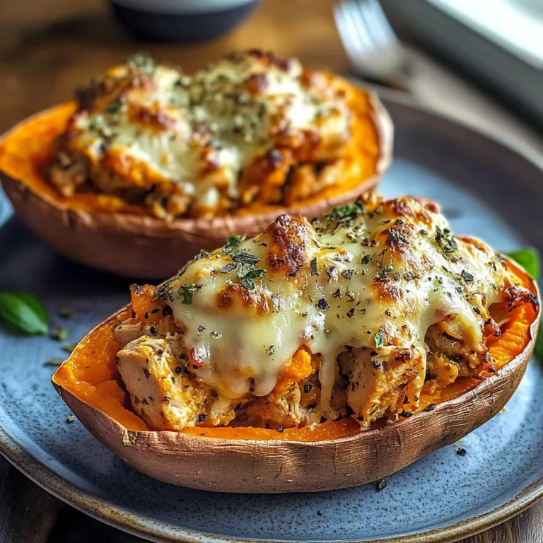 Patate douce farcie au poulet