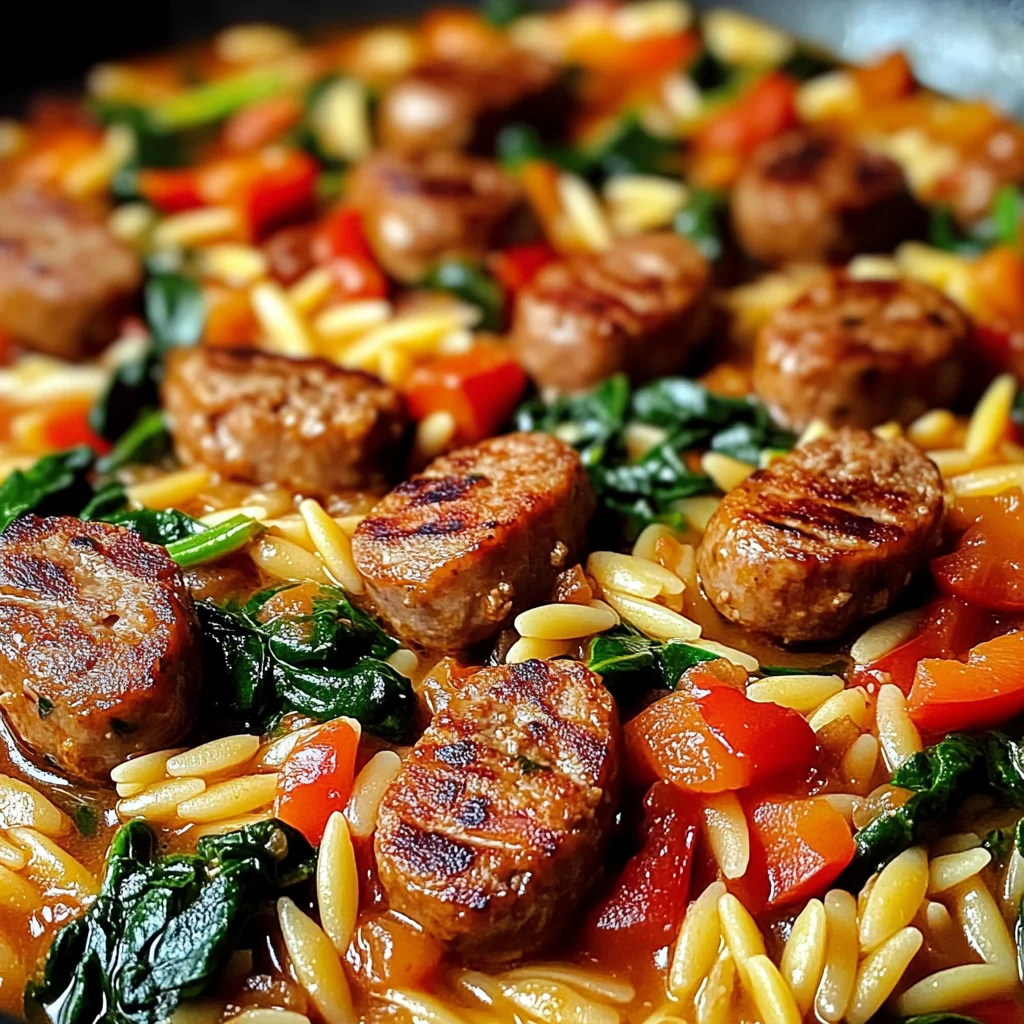 Poêlée Saucisse et Orzo