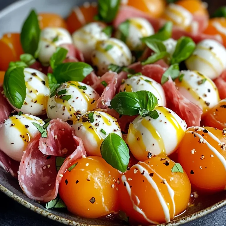 Salade melon jambon de poulet mozzarella