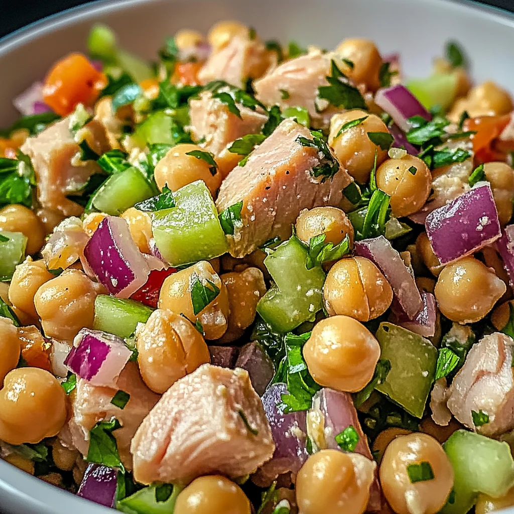 Salade rapide pois chiches thon