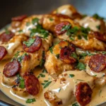 Aiguillettes de Poulet, Sauce Crémeuse au Chorizo