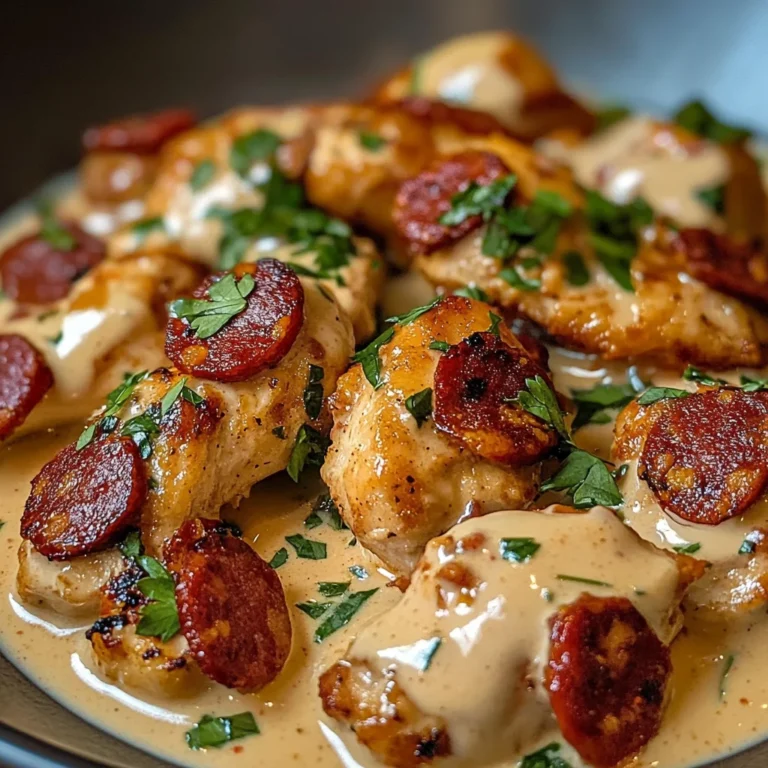 Aiguillettes de Poulet, Sauce Crémeuse au Chorizo