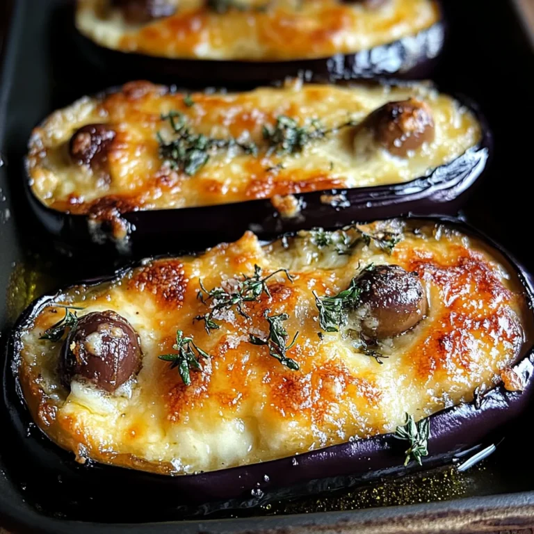 Aubergines gratinées mozzarella olives