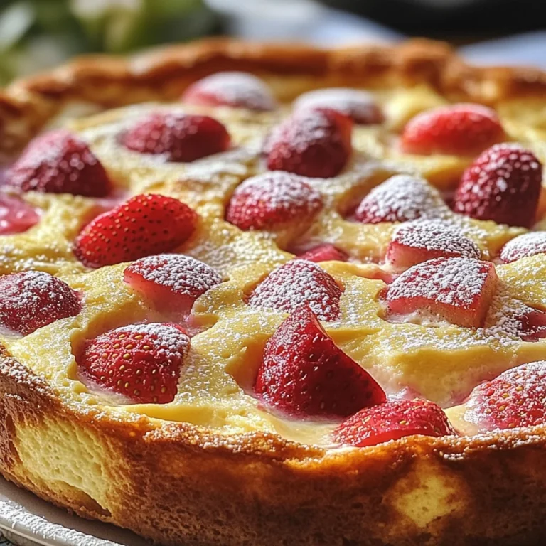 Clafoutis à la rhubarbe et fraises