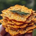 Crackers de patate douce, romarin et avoine
