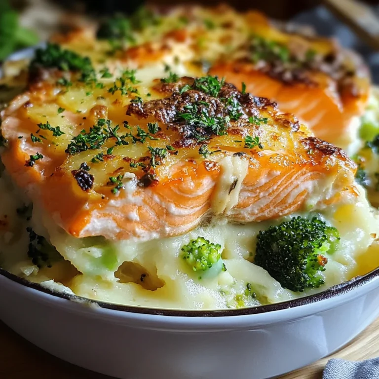 Parmentier au saumon et brocolis