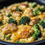 Poulet brocoli orzo au cheddar
