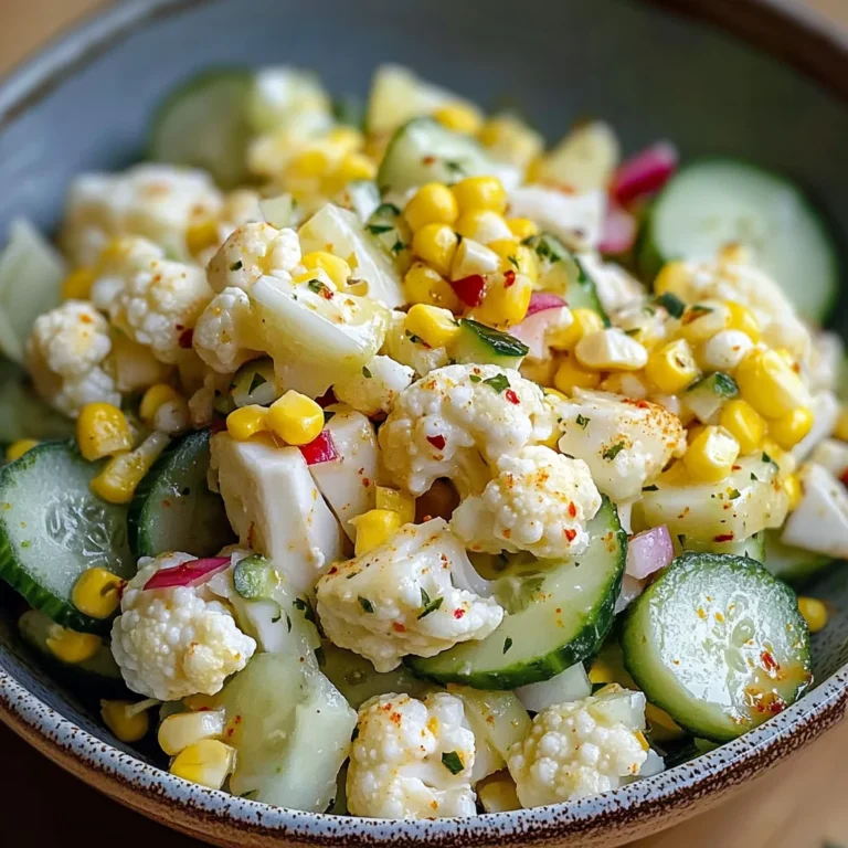 Salade chou-fleur maïs concombre