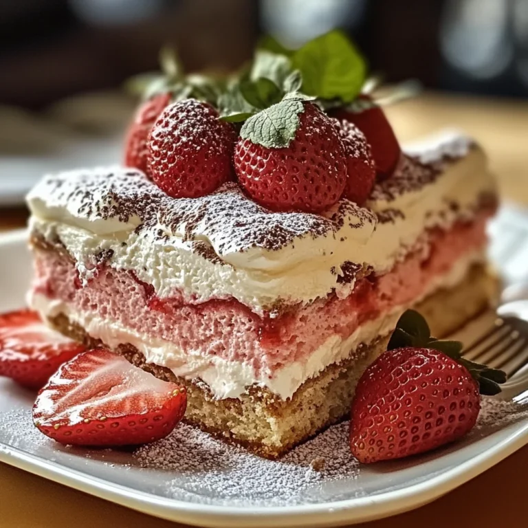 Tiramisu à la fraise avec biscuits roses de Reims